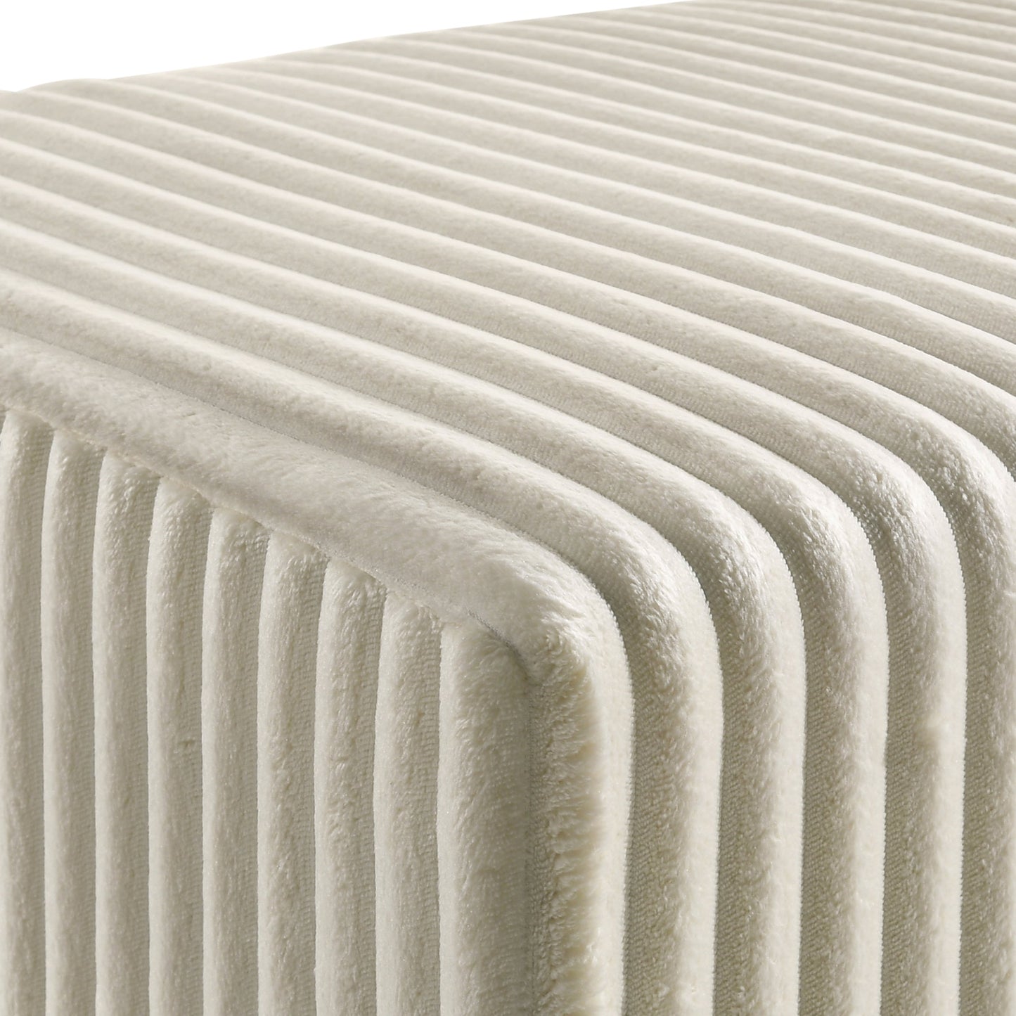 Roundhill Furniture Mavela Wide Wale Corduroy Upholstery Panel Bedroom Collection, Cream