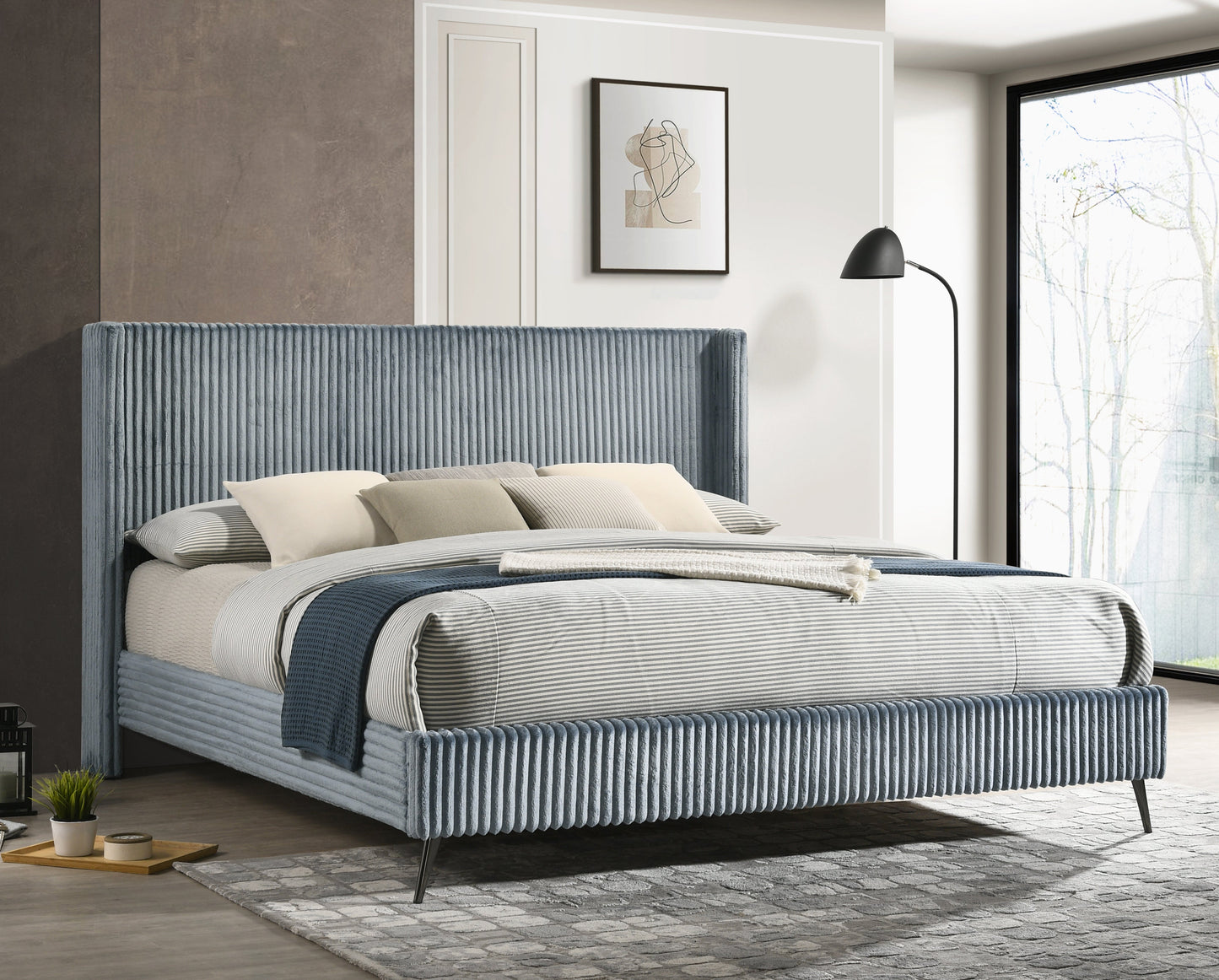 Roundhill Furniture Mavela Wide Wale Corduroy Upholstered Bedroom Collection