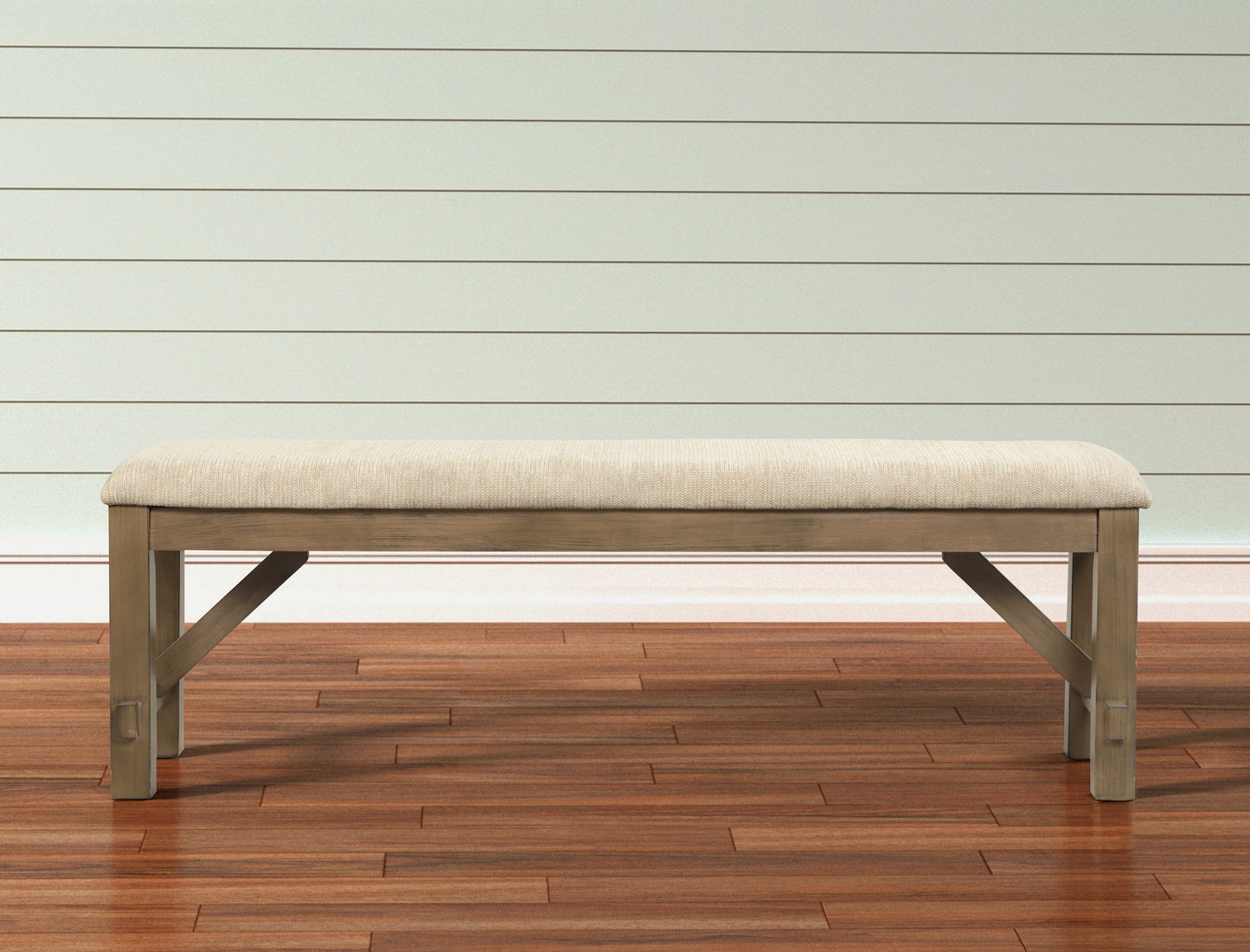 Roundhill Furniture Raven Wood Fabric Upholstered Dining Bench