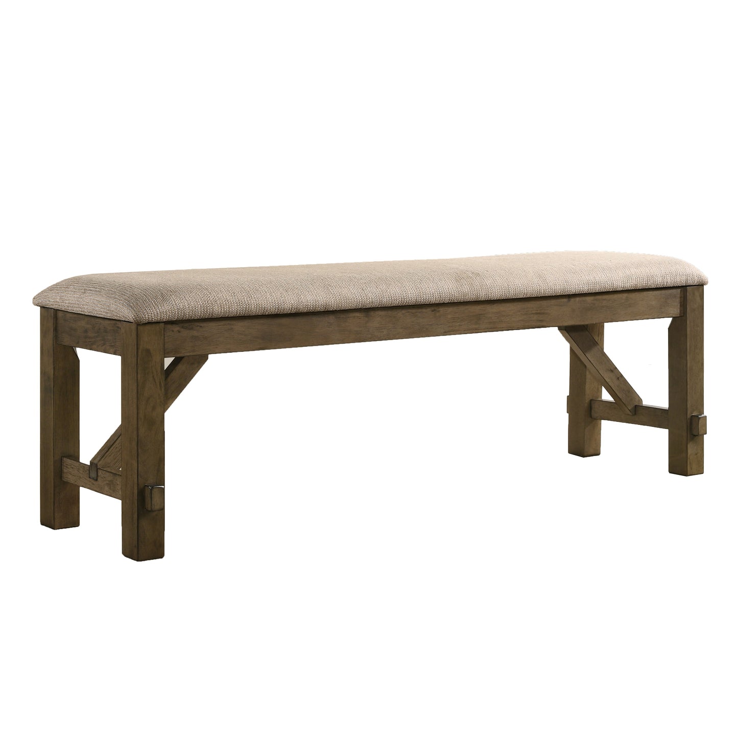 Roundhill Furniture Raven Wood Fabric Upholstered Dining Bench