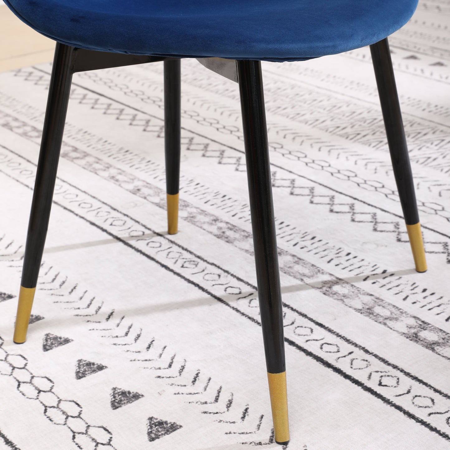 Roundhill Furniture Lassan Contemporary Fabric Dining Chairs, Blue, Set of 4