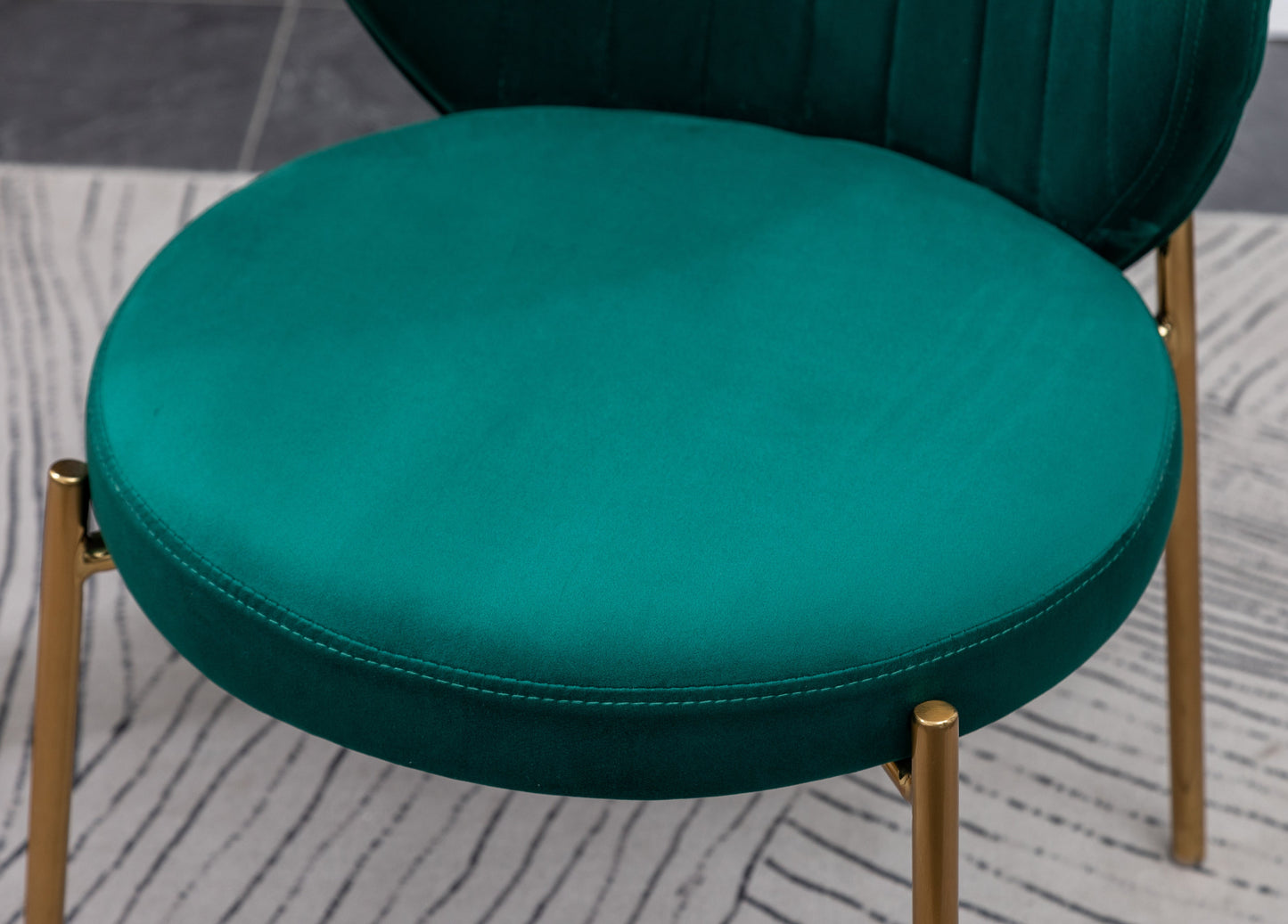 Roundhill Furniture Amoa Contemporary Velvet Upholstery Dining Chair, Green, Set of 2