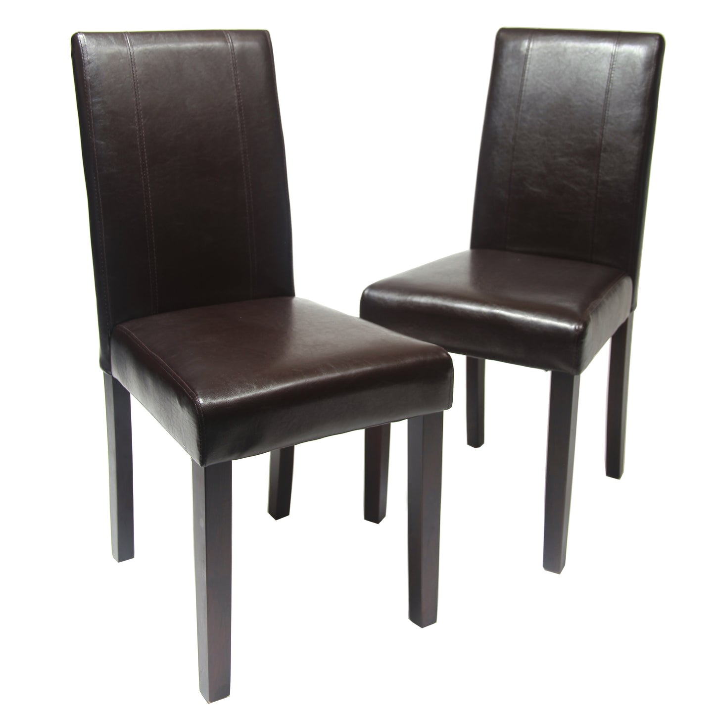 Urban Style Solid Wood Leatherette Padded Parson Chair - Set of 2