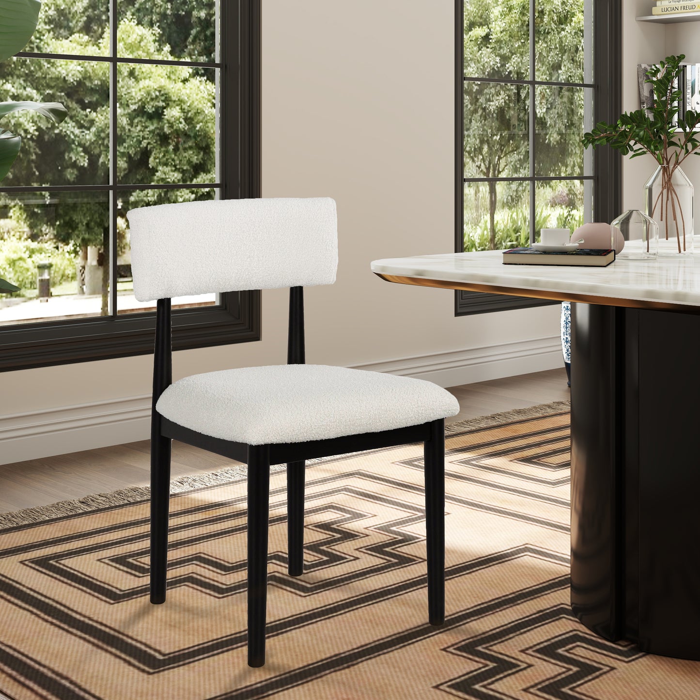 Roundhill Furniture Ellis Boucle Upholstered Dining Chairs, Set of 2