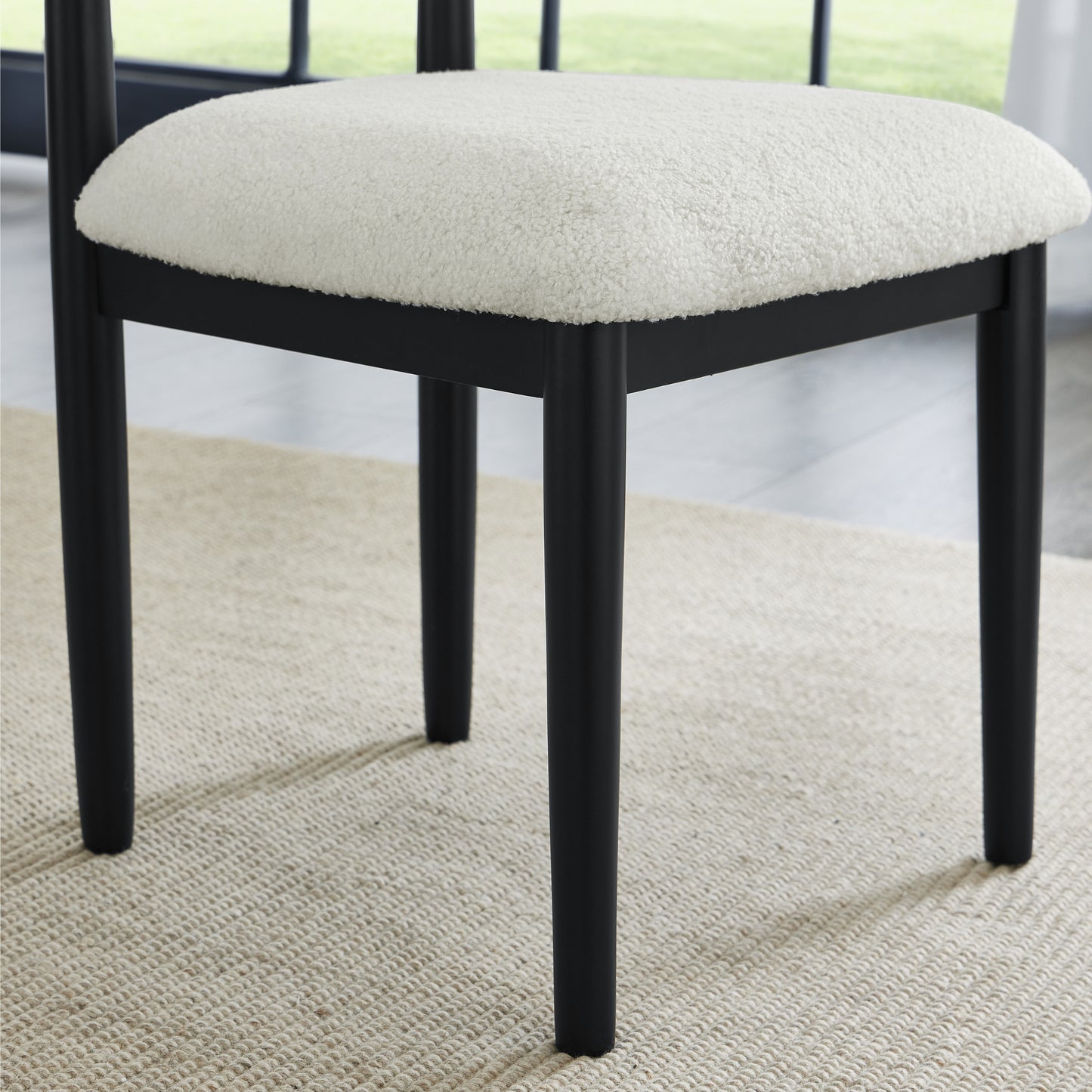 Roundhill Furniture Ellis Boucle Upholstered Dining Chairs, Set of 2