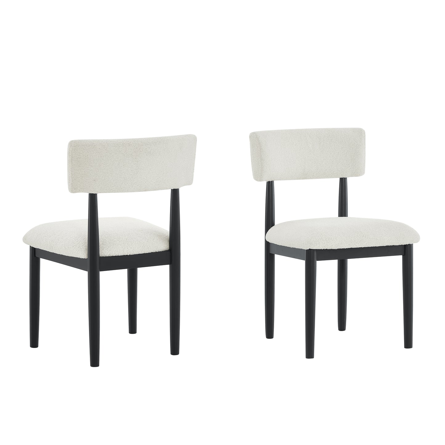 Roundhill Furniture Ellis Boucle Upholstered Dining Chairs, Set of 2