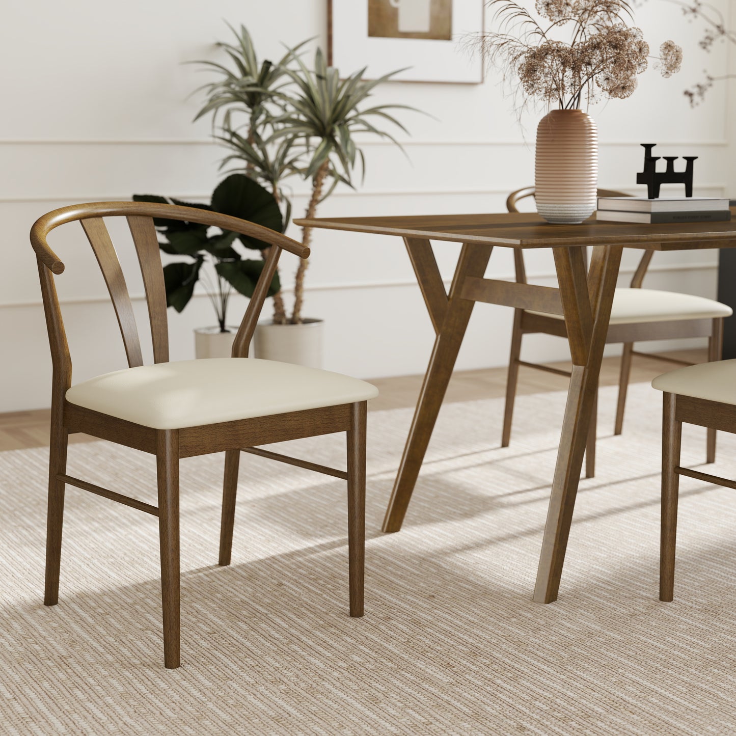 Roundhill Furniture Lavin Wishbone Dining Chairs, Set of 2