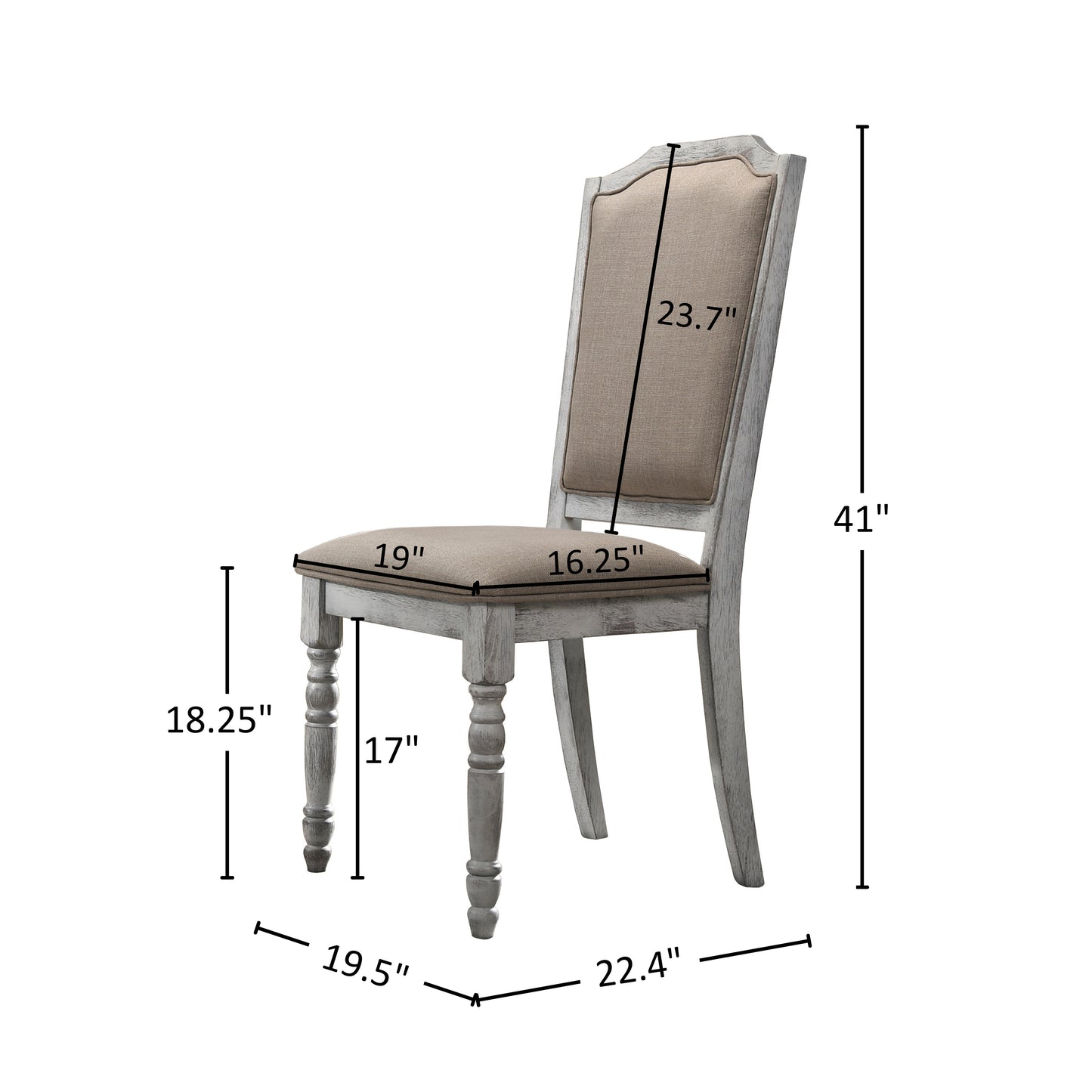 Iris Turned Leg Wood Dining Chair Set of 2