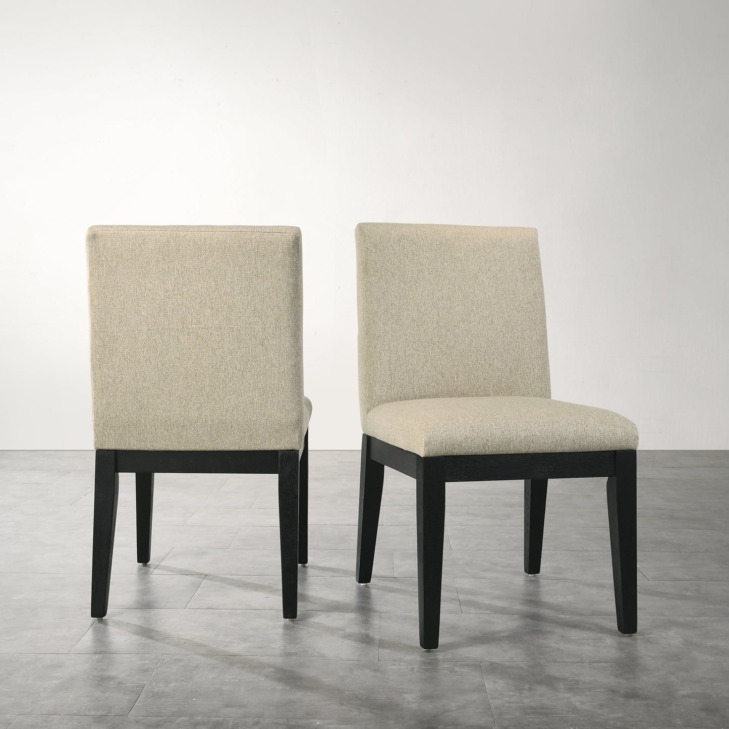 Roundhill Furniture Rocco Contemporary Solid Wood Dining Chairs, Beige, Set of 2