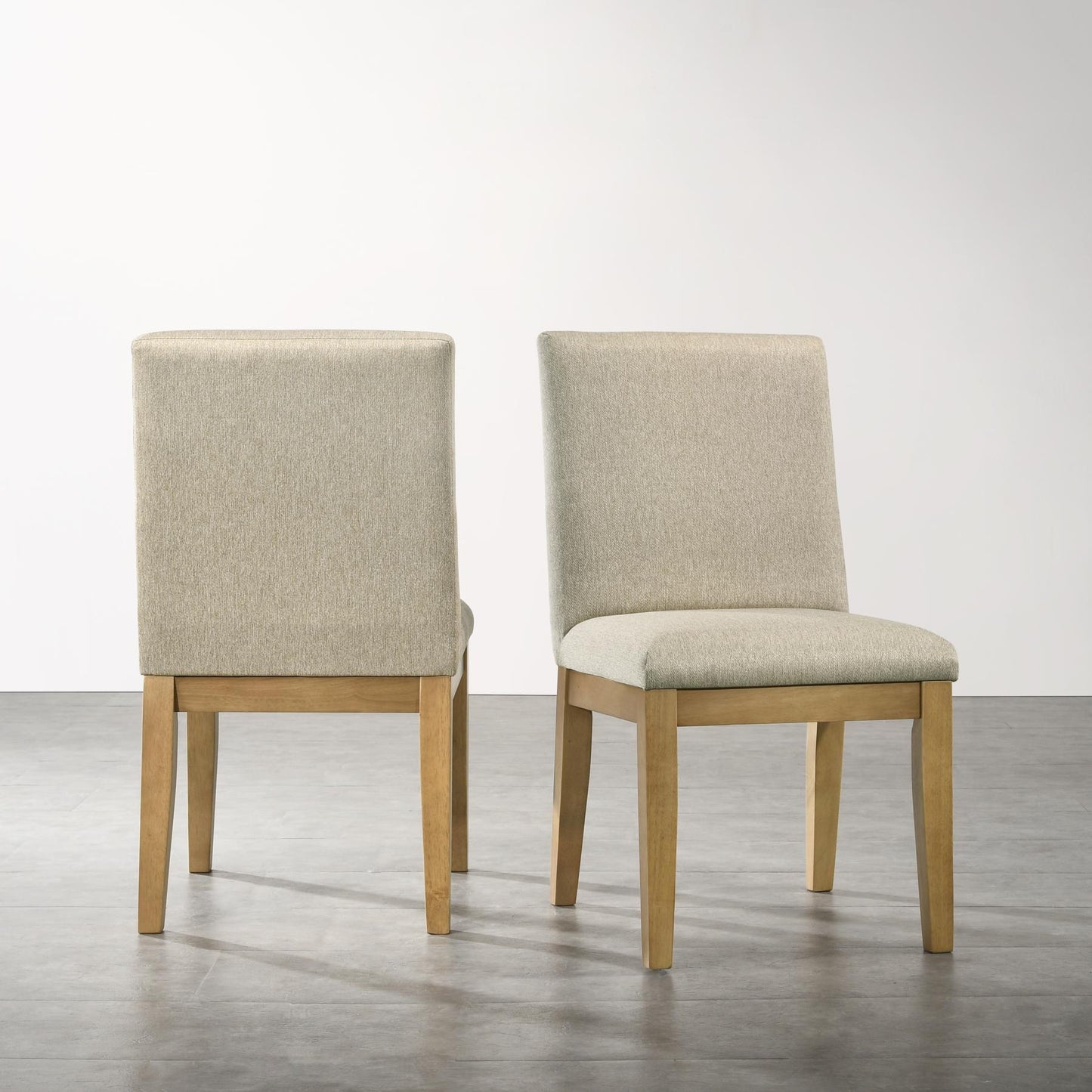 Roundhill Furniture Rocco Contemporary Solid Wood Dining Chairs, Beige, Set of 2