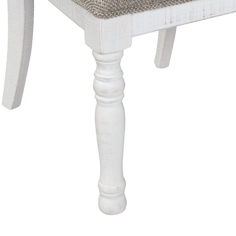 Ebret Farmhouse Two-tone Distressed Wood Dining Chairs, Set of 2, Brown and White