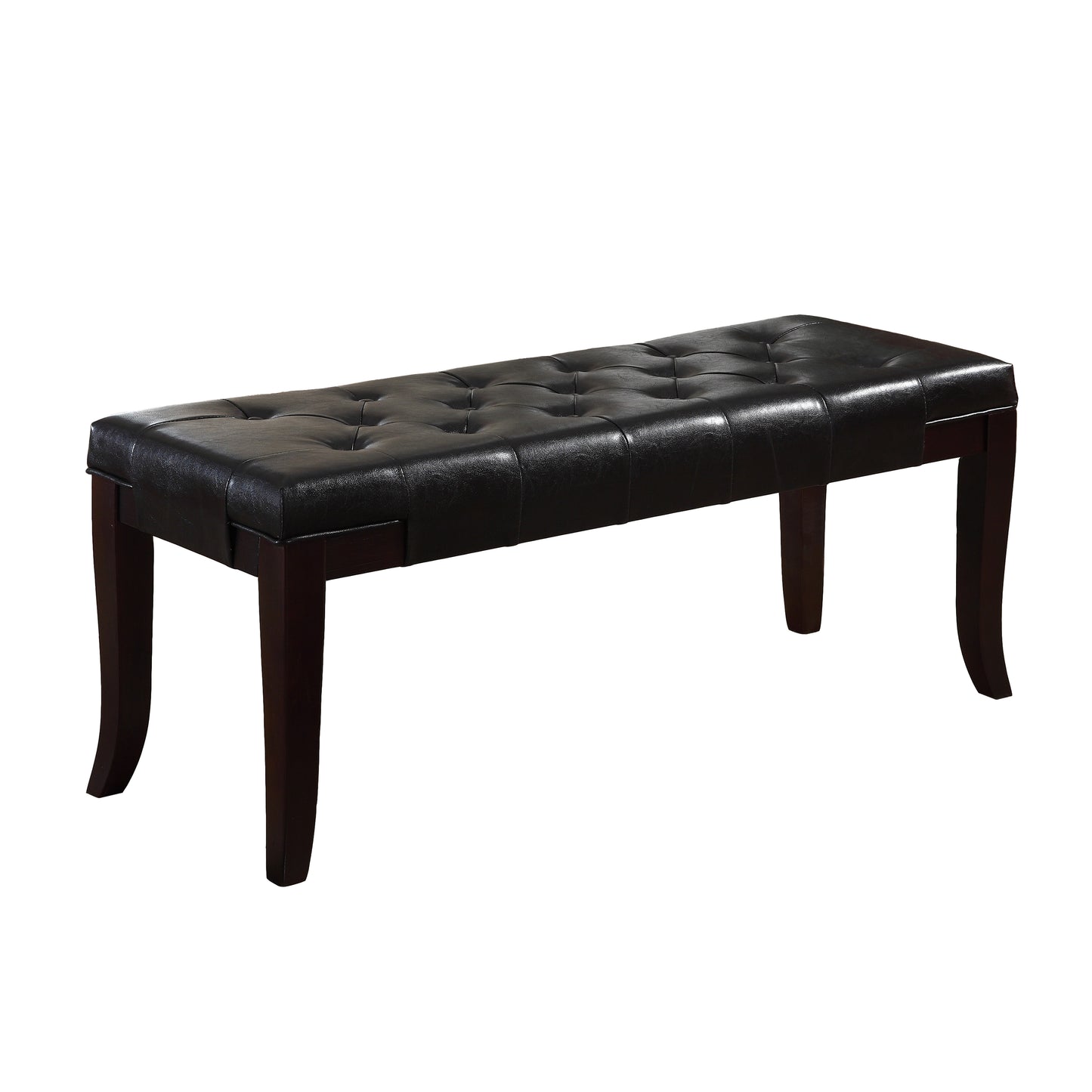 Roundhill Furniture Linon Leather Tufted Ottoman Bench, Espresso