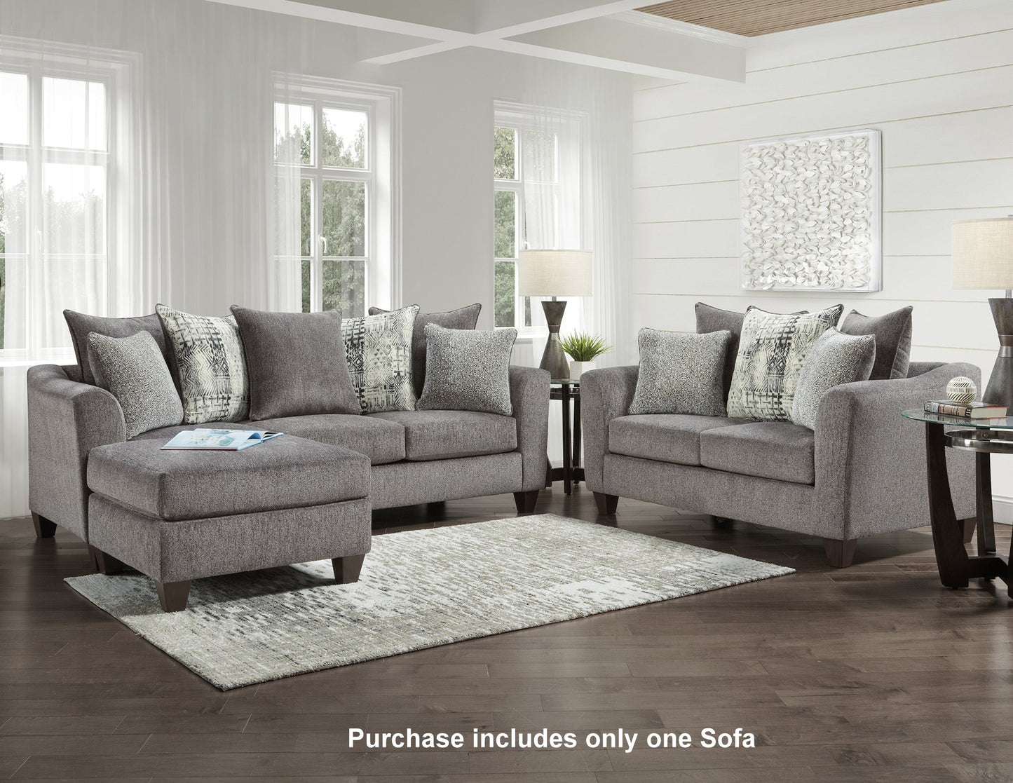 Davoz Upholstered Stationary Sofa, Tori Slate