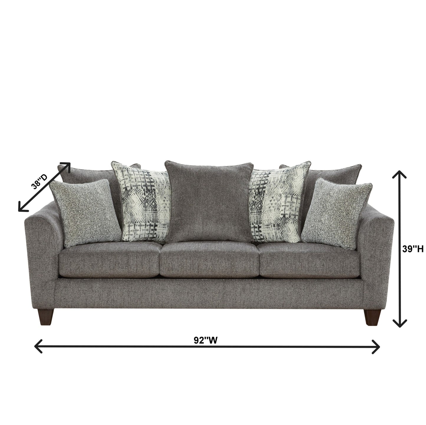 Davoz Upholstered Stationary Sofa, Tori Slate