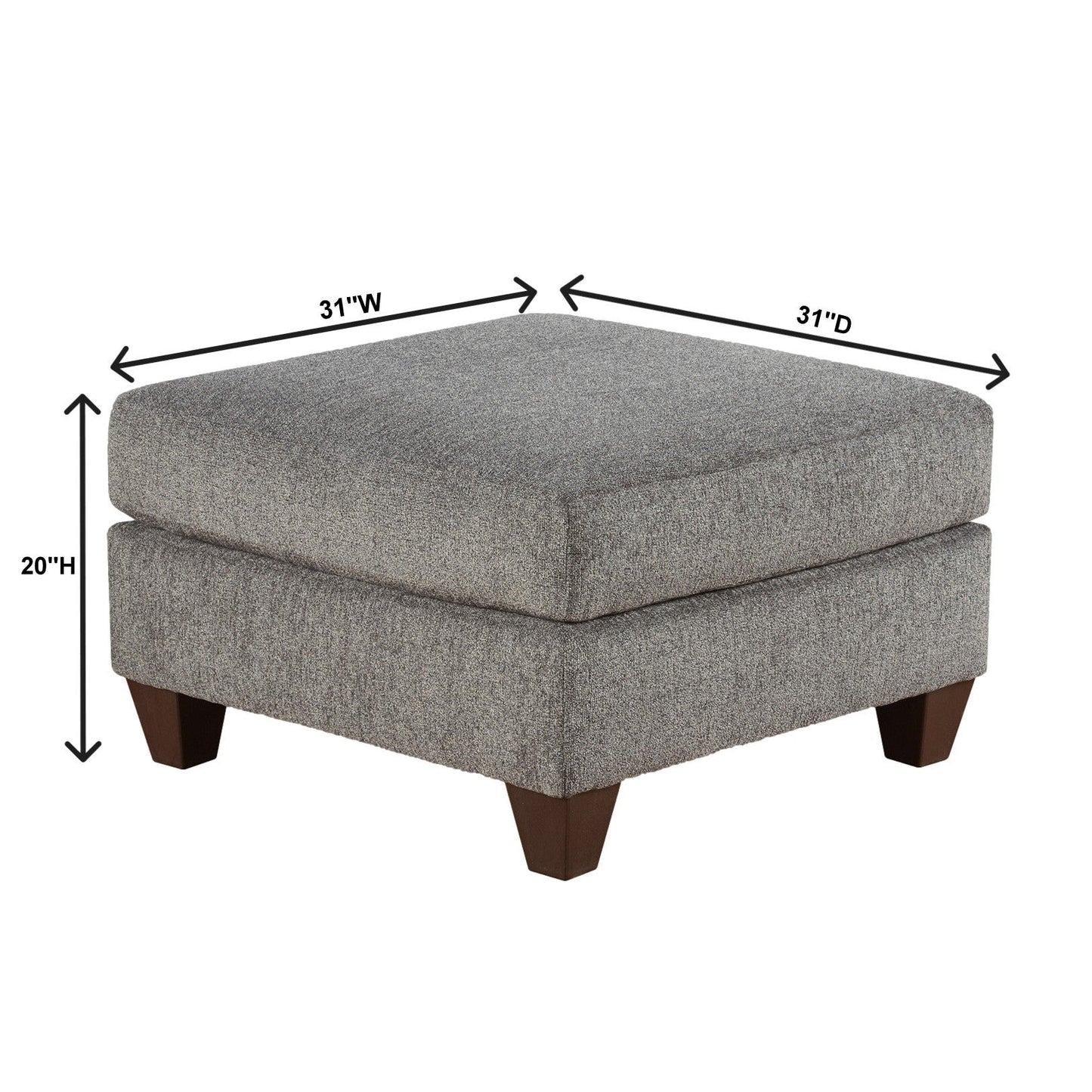 Davoz Upholstered Cocktail Ottoman, Tori Slate