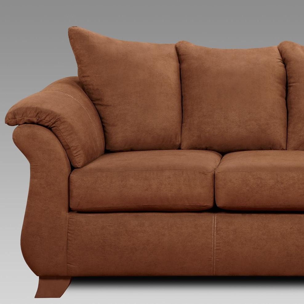 Sensations Chocolate Microfiber Pillow Back Sofa Made In USA