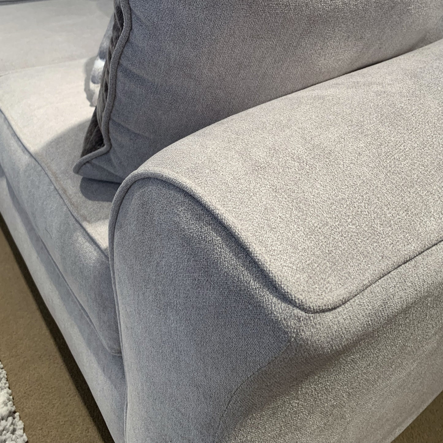 Camero Fabric Pillowback Loveseat, Silver