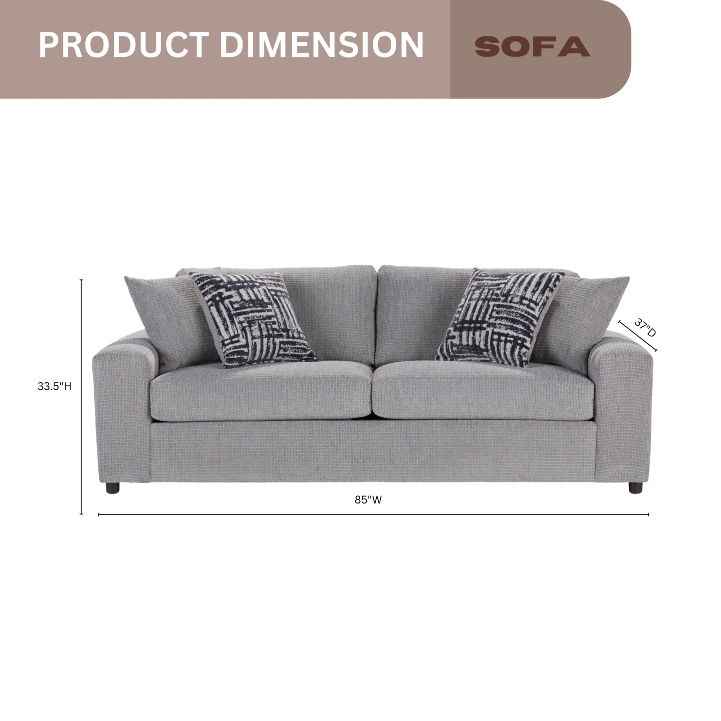 Roundhill Furniture Lancelot Upholstered Stationary Sofa