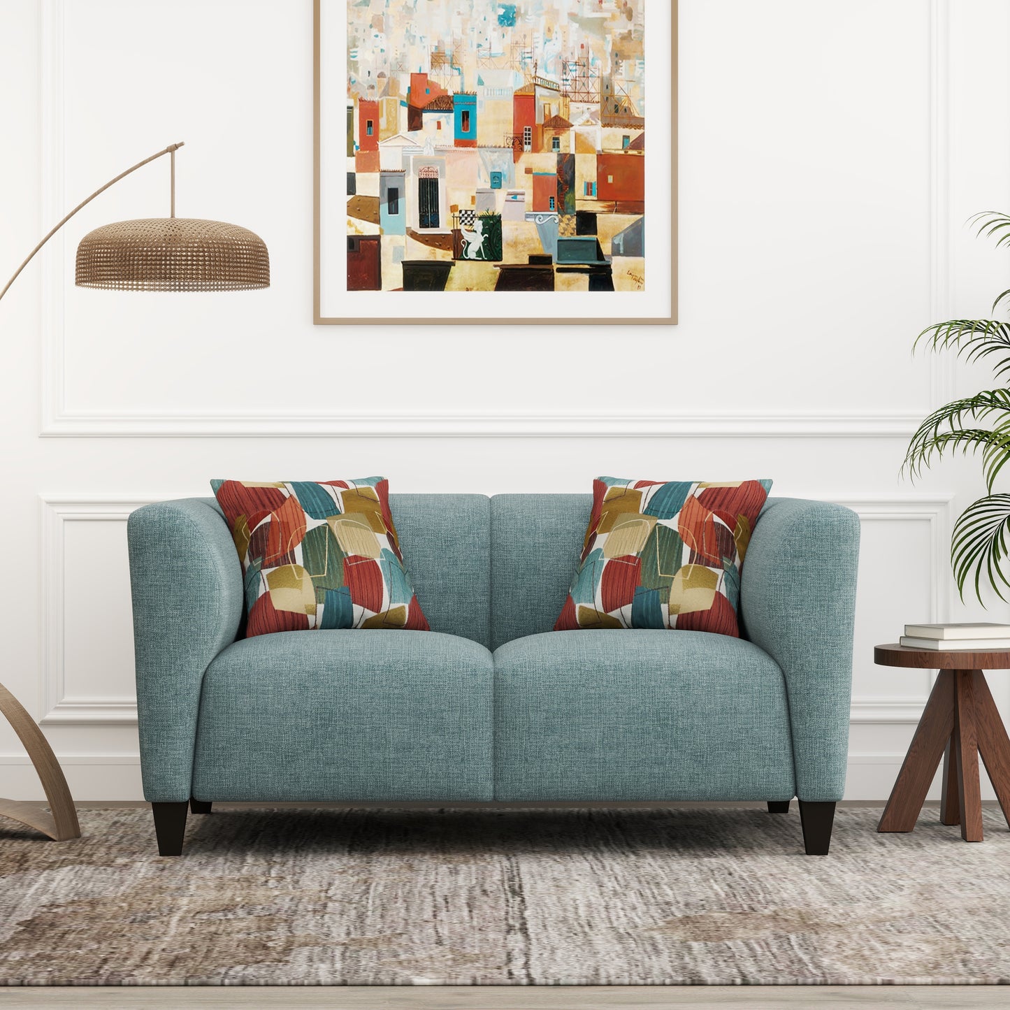 Roundhill Furniture Della Upholstered Living Room Collection, Sofa and Loveseat