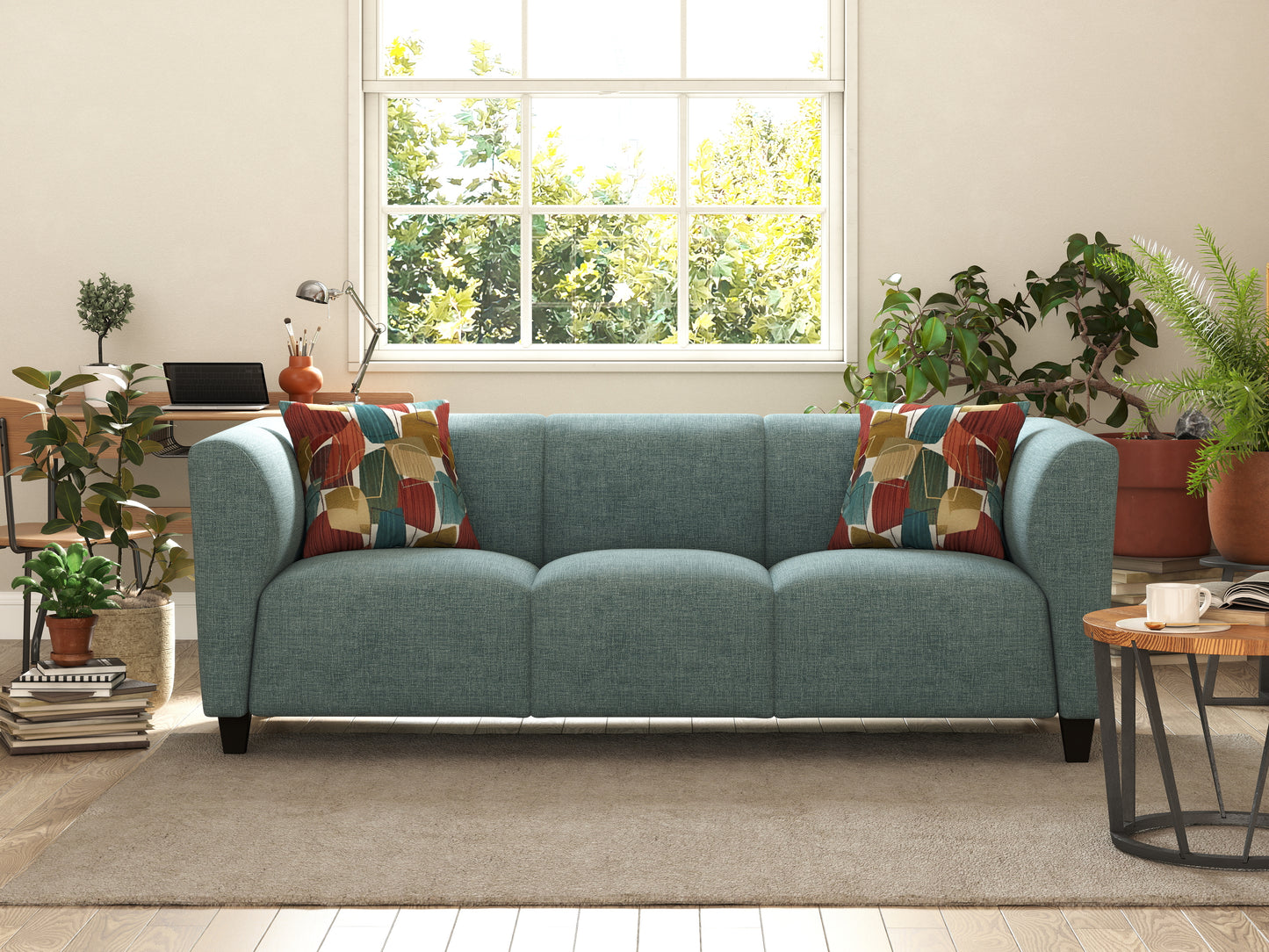 Roundhill Furniture Della Upholstered Living Room Collection, Sofa and Loveseat