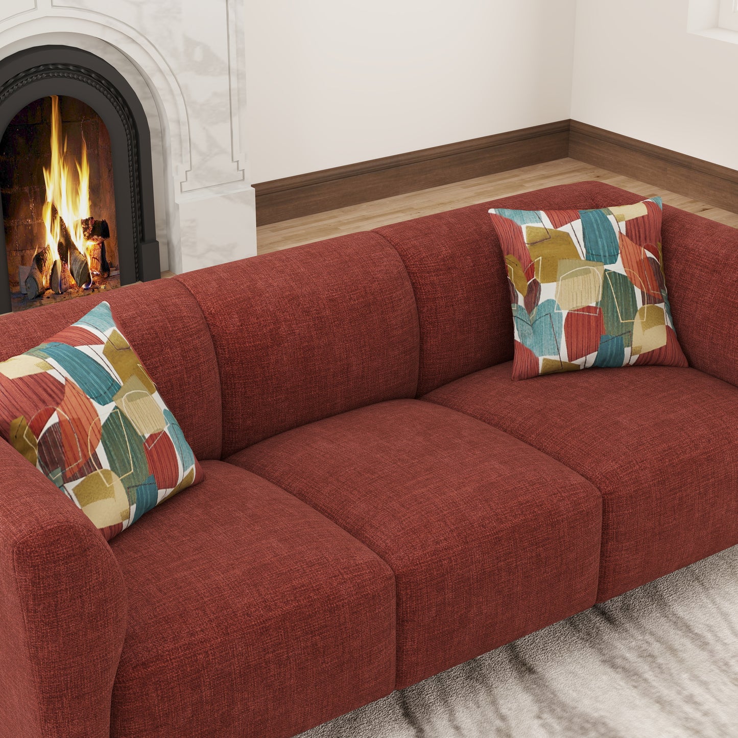 Roundhill Furniture Della Upholstered Living Room Collection, Sofa and Loveseat