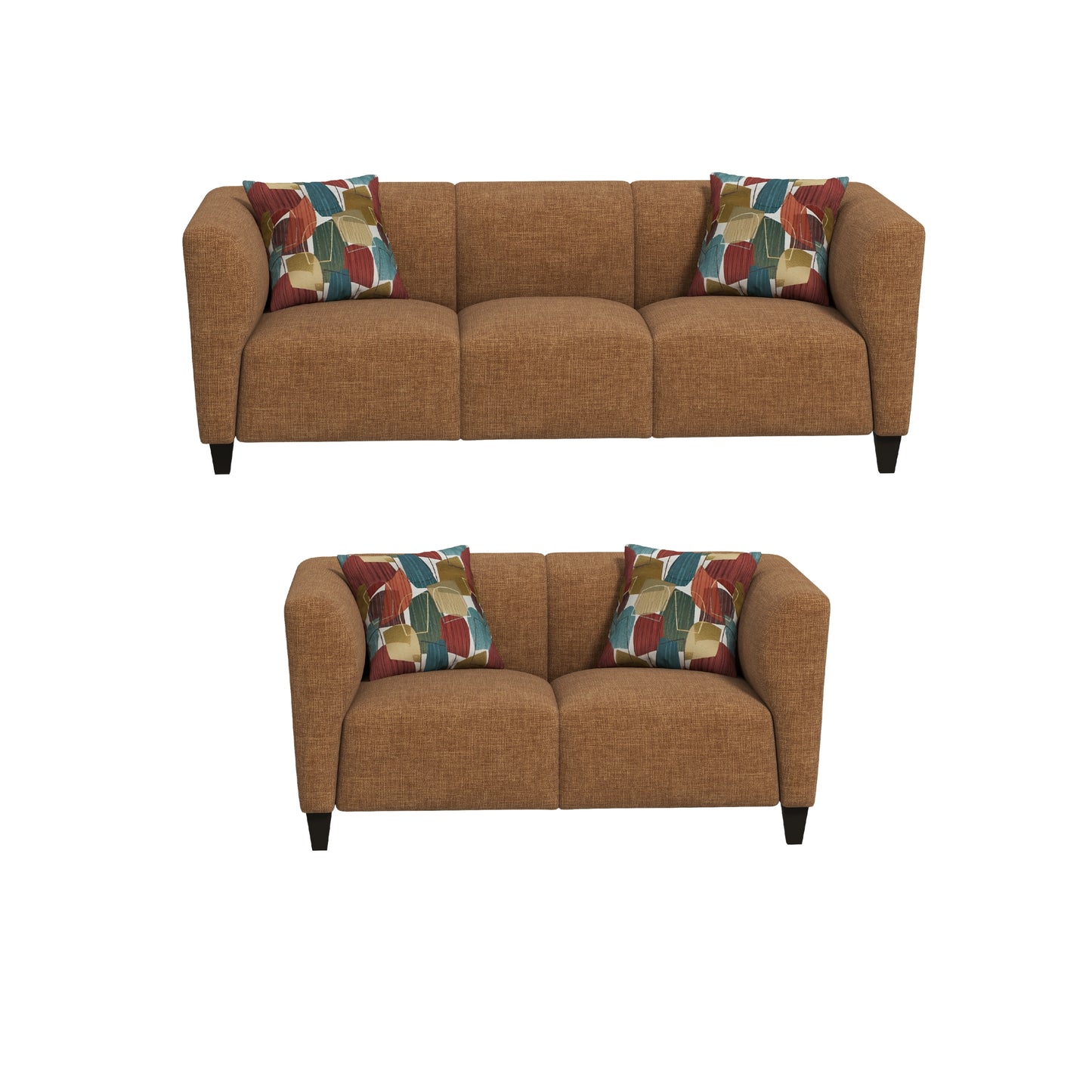 Roundhill Furniture Della Upholstered Living Room Collection, Sofa and Loveseat