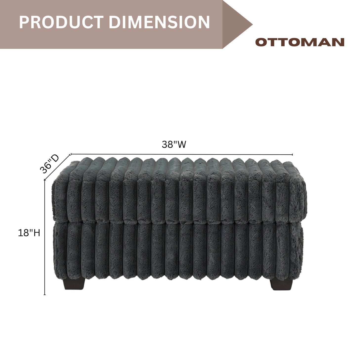 Roundhill Furniture Belvoir Accent Cocktail Ottoman