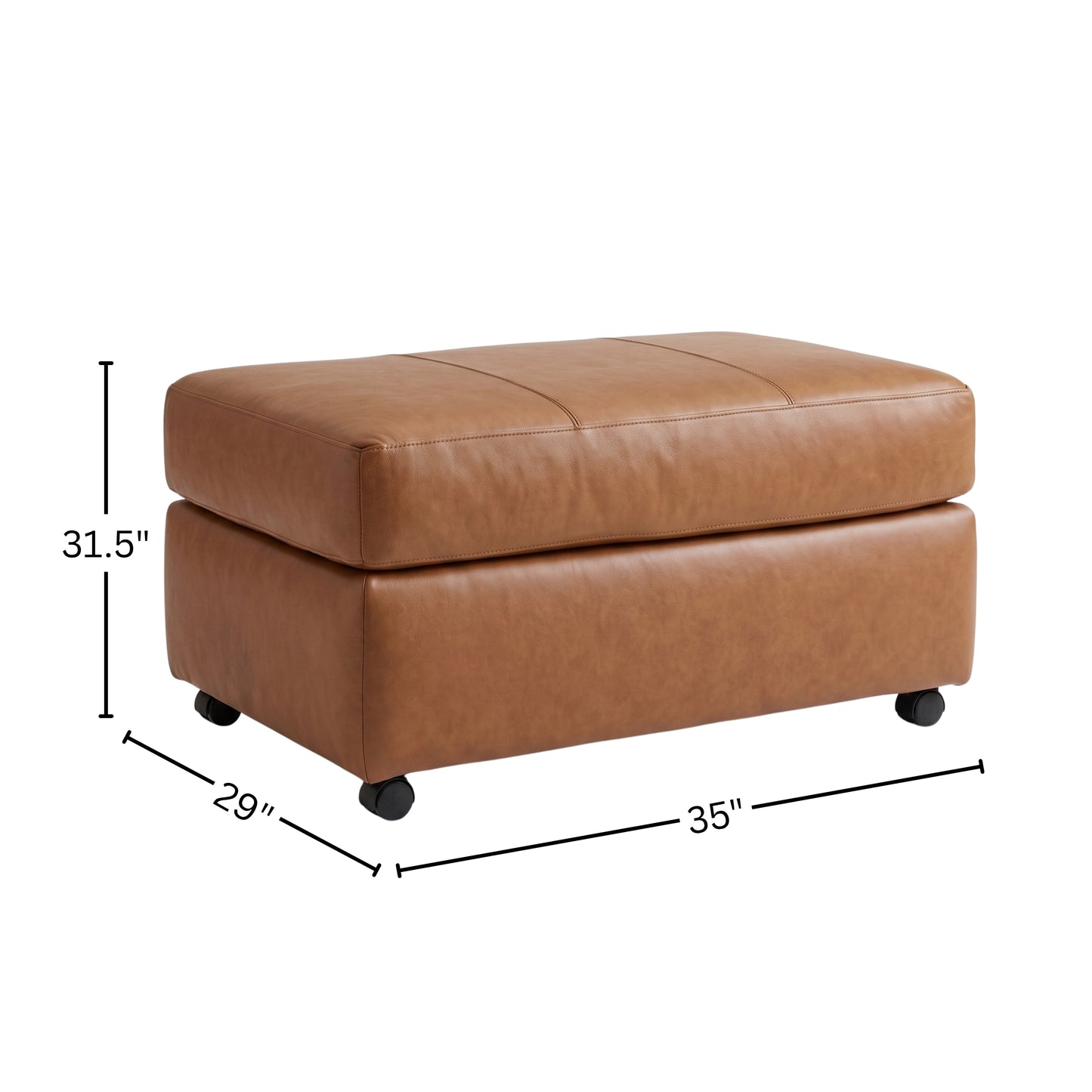 Roundhill Furniture Sakan Leather Upholstered Ottoman