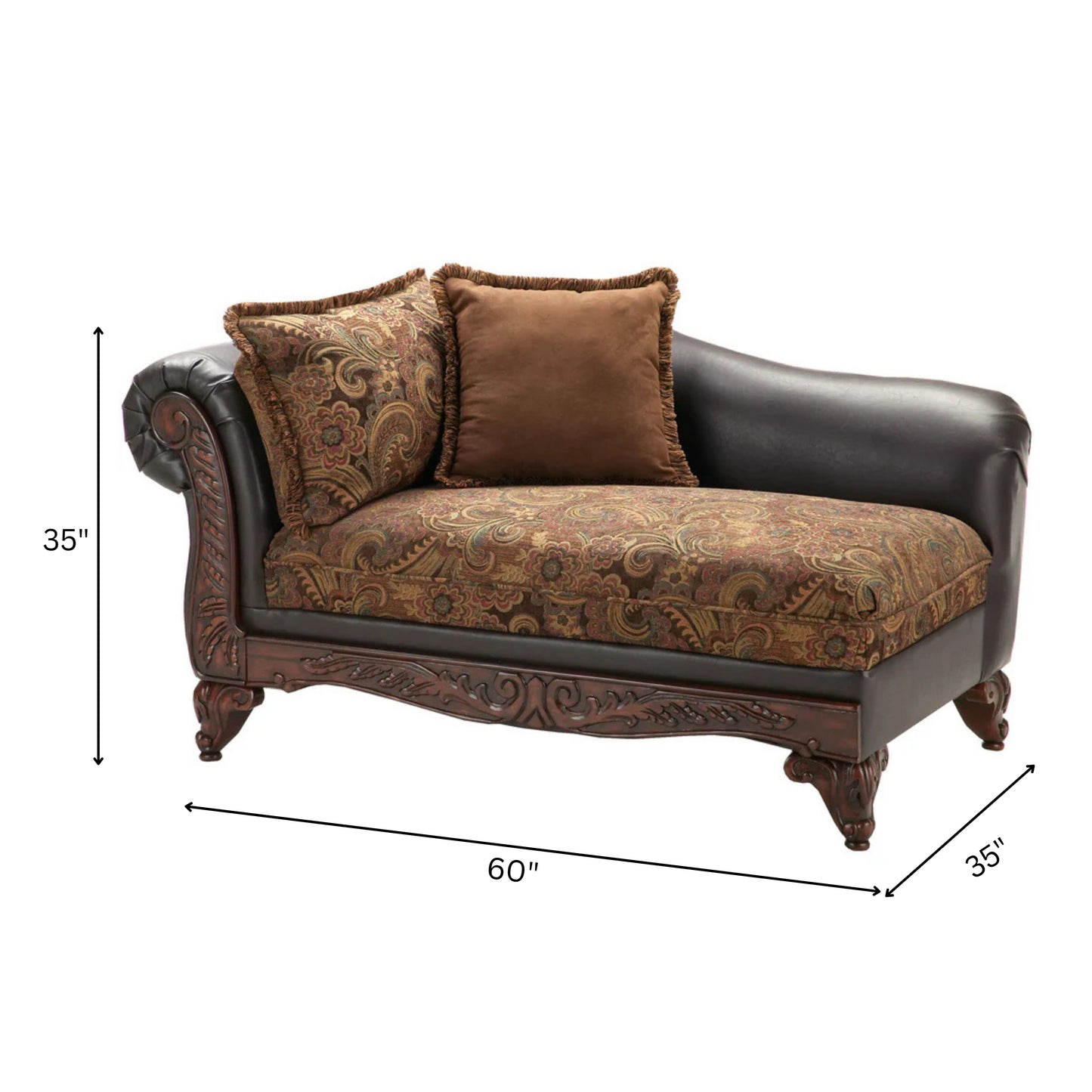San Marino 2-Tone Chocolate Microfiber Chaise Made in USA