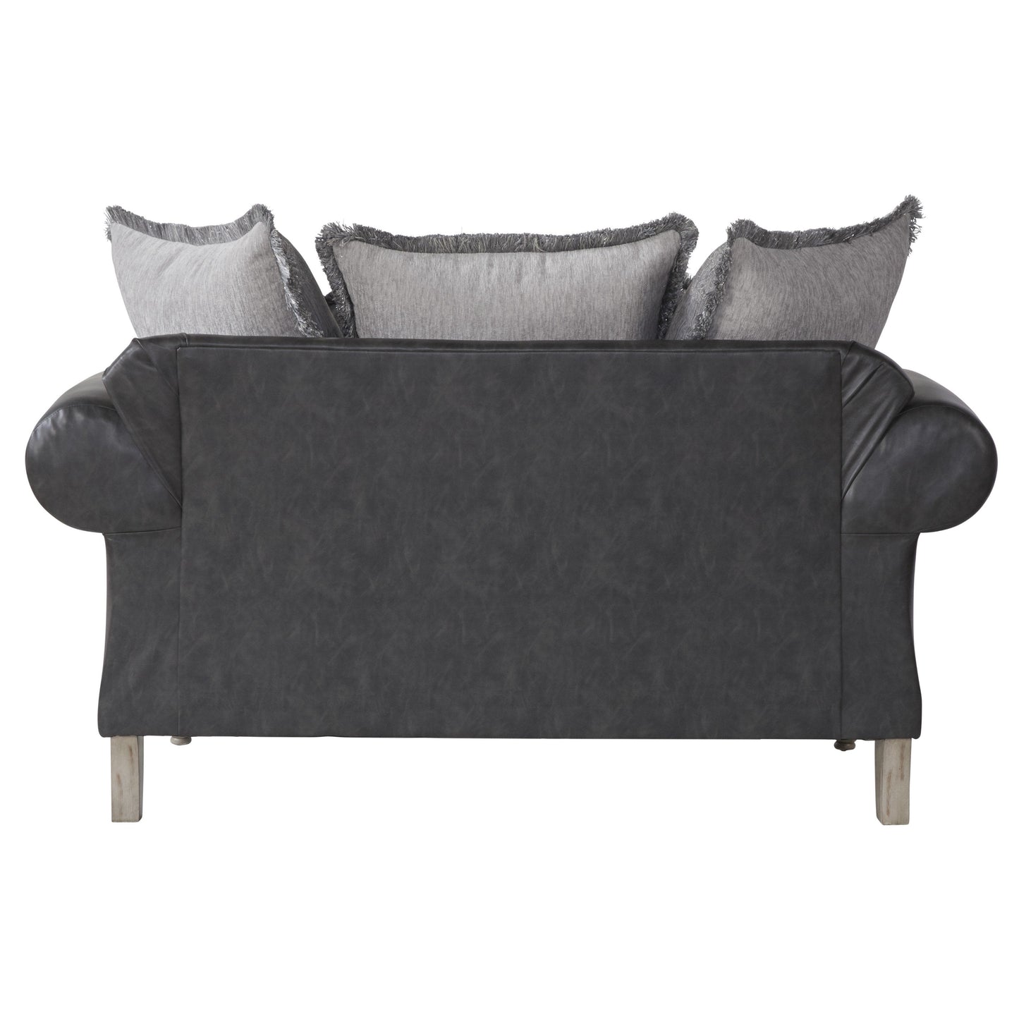 San Marino 2-Tone Fabric Wooden Frame Loveseat, Gray