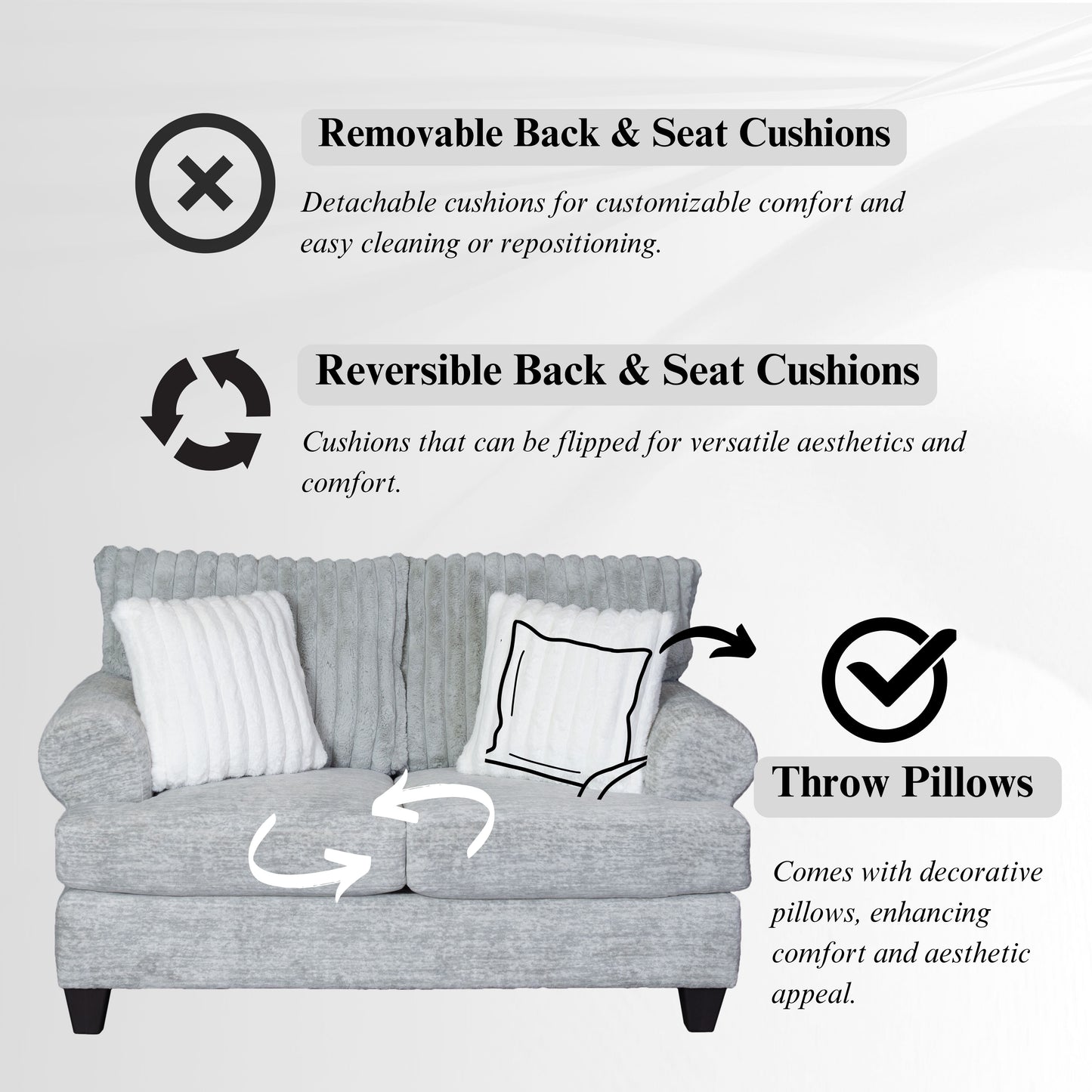 Oasis Living Room Collection, Sofa and Loveseat, Galactic Oyster