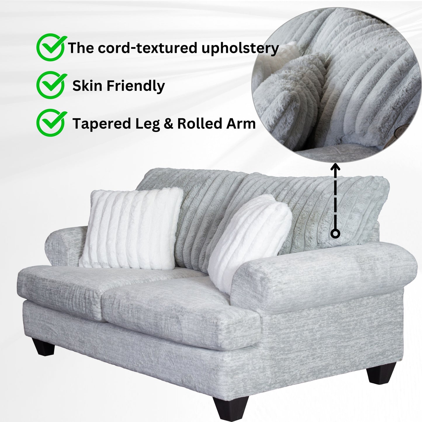 Oasis Living Room Collection, Sofa and Loveseat, Galactic Oyster