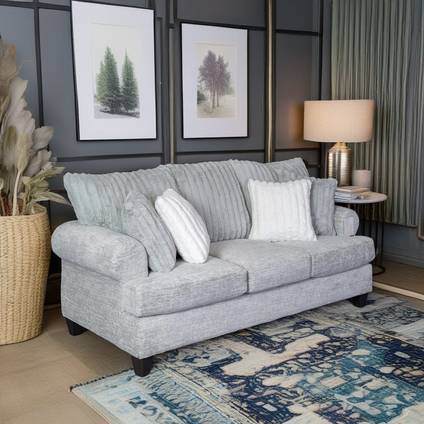 Oasis Living Room Collection, Sofa and Loveseat, Galactic Oyster