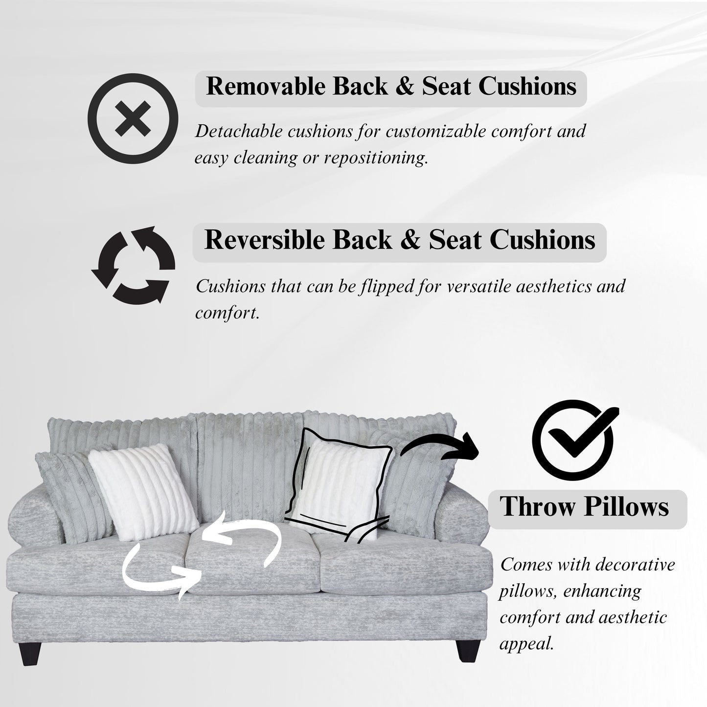 Oasis Living Room Collection, Sofa and Loveseat, Galactic Oyster