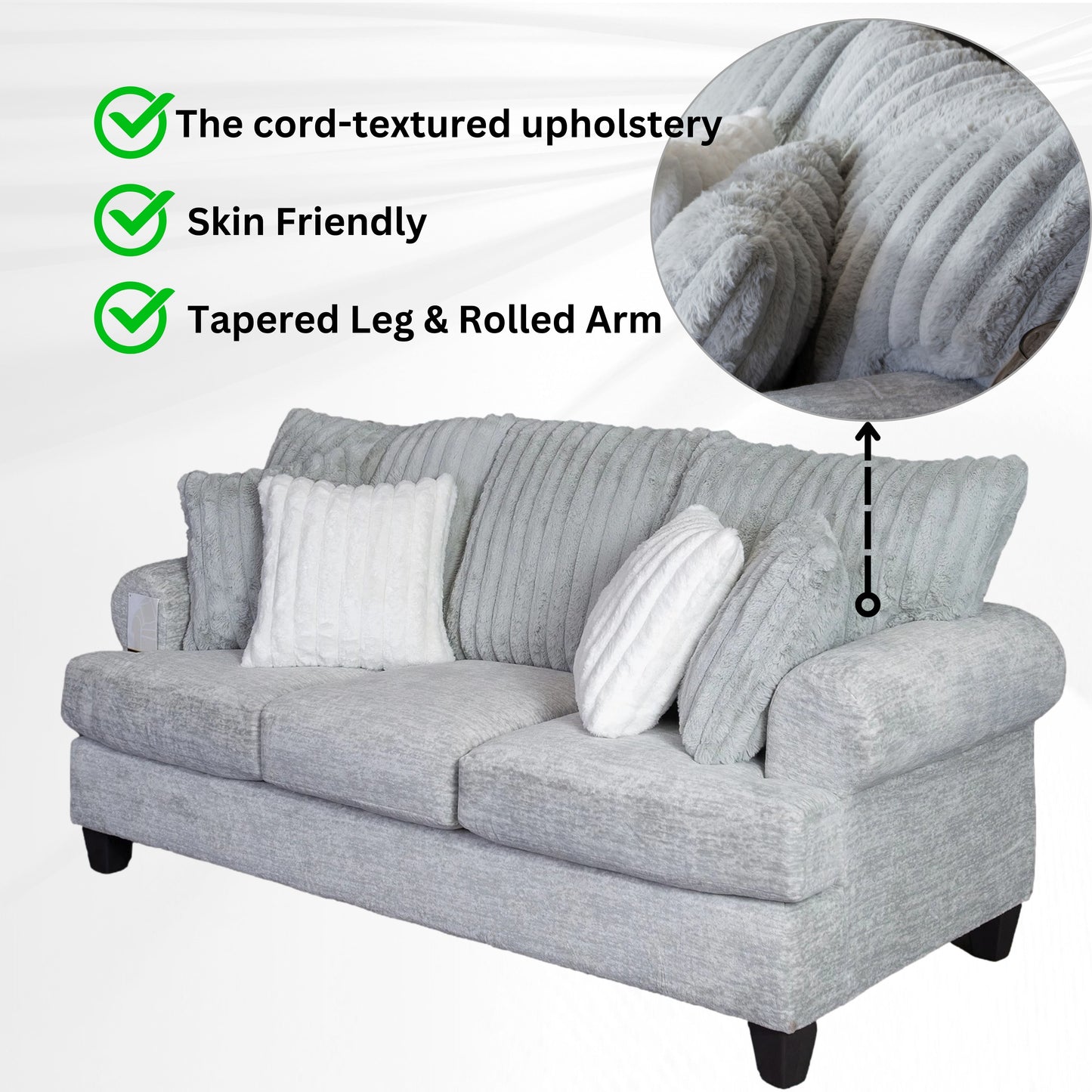 Oasis Living Room Collection, Sofa and Loveseat, Galactic Oyster