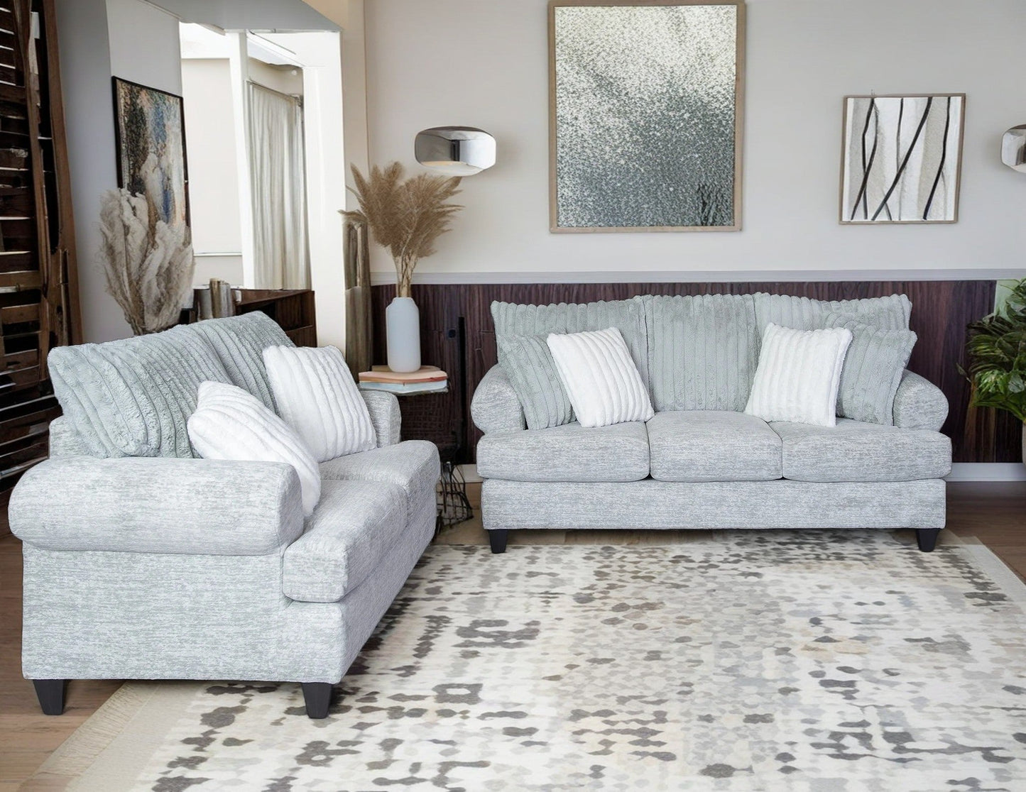 Oasis Living Room Collection, Sofa and Loveseat, Galactic Oyster
