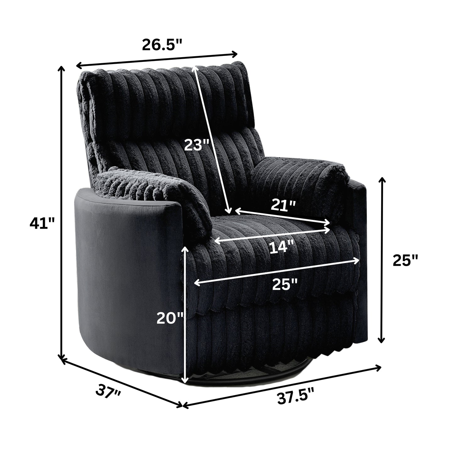 Roundhill Furniture Bocaton Wide Wale Corduroy Upholstery Manual Recliner