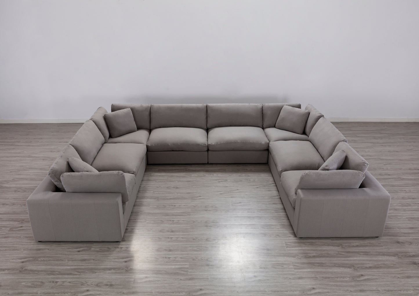 Rivas Contemporary Feather Fill 8-Piece Modular Sectional Sofa, Graphite