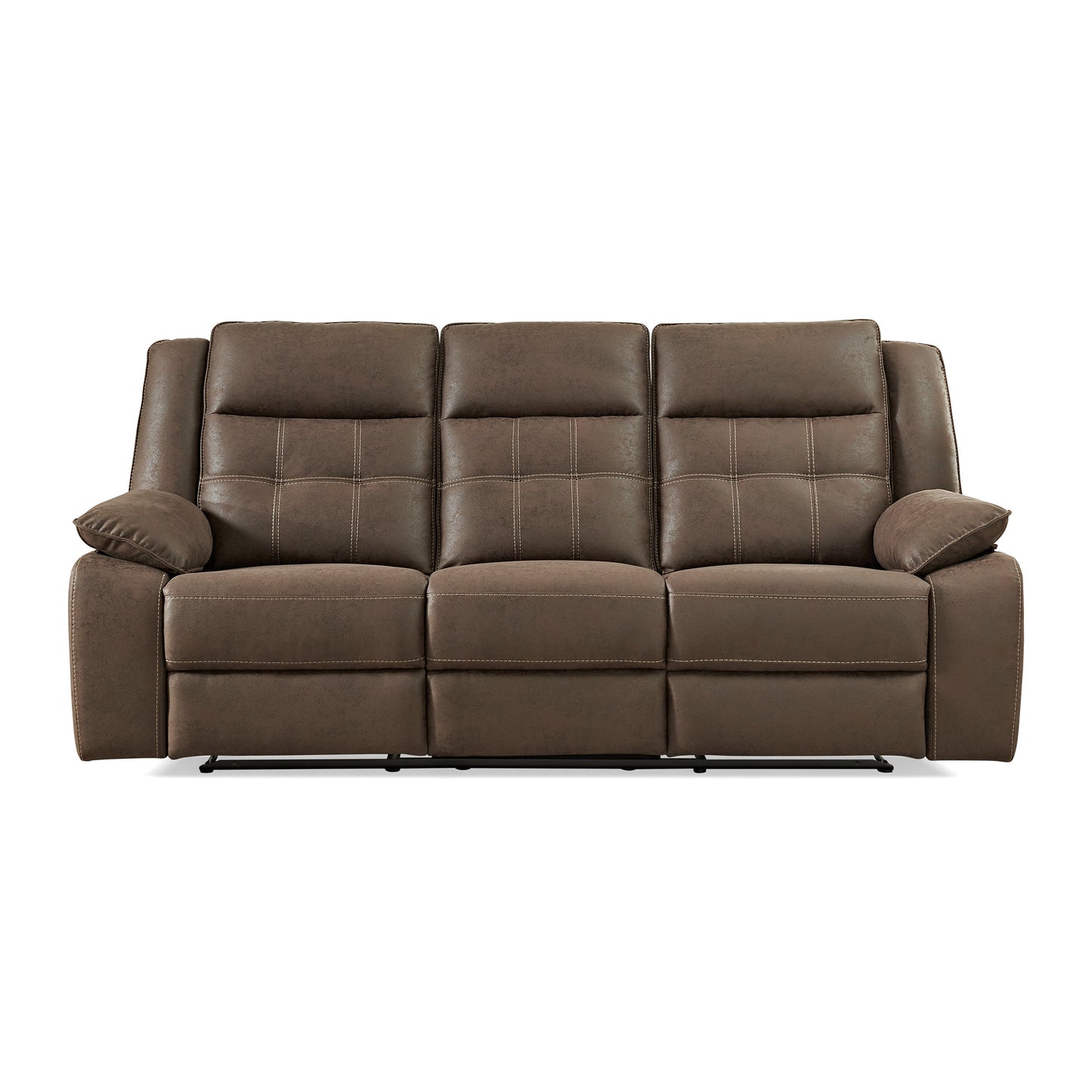 Lesley Transitional Manual Reclining Sofa, Brown