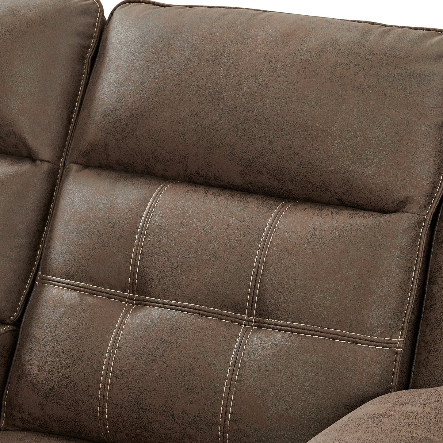 Lesley Transitional Manual Reclining Sofa, Brown