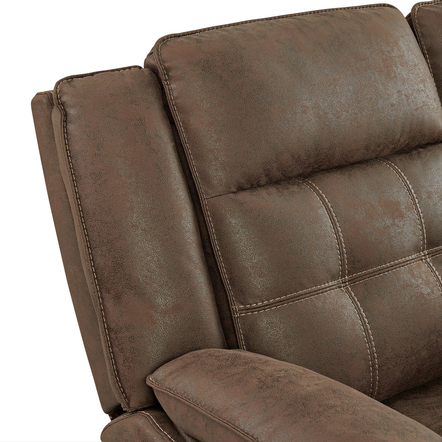 Lesley Transitional Manual Reclining Sofa, Brown