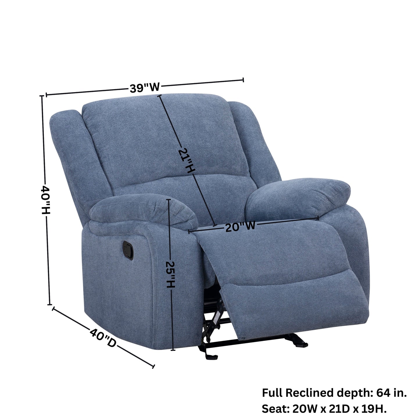Roundhill Furniture Blitz Transitional Manual Recliner