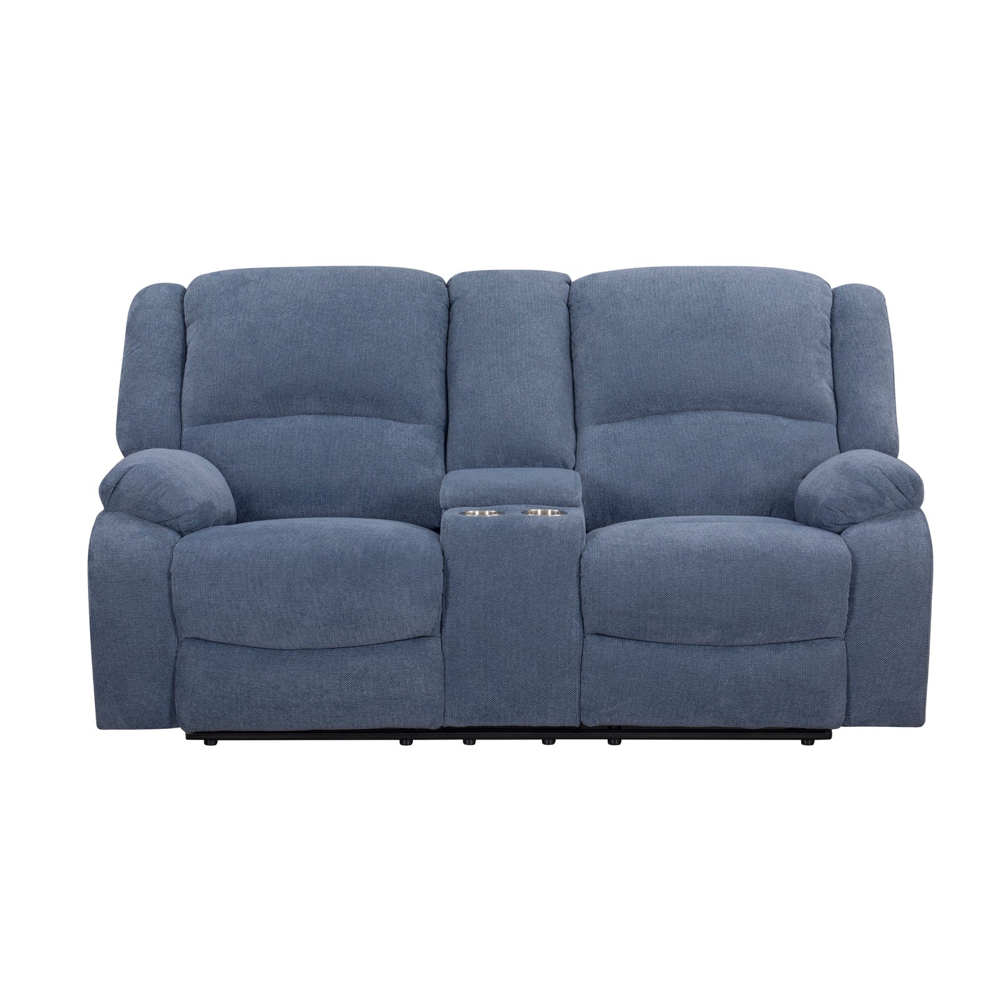 Roundhill Furniture Blitz Transitional Manual Reclining Loveseat, with Cup holders