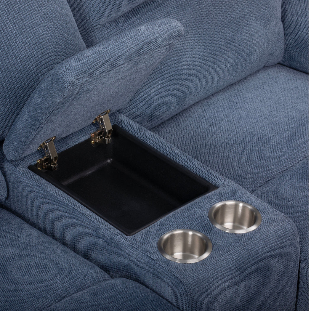 Roundhill Furniture Blitz Transitional Manual Reclining Loveseat, with Cup holders