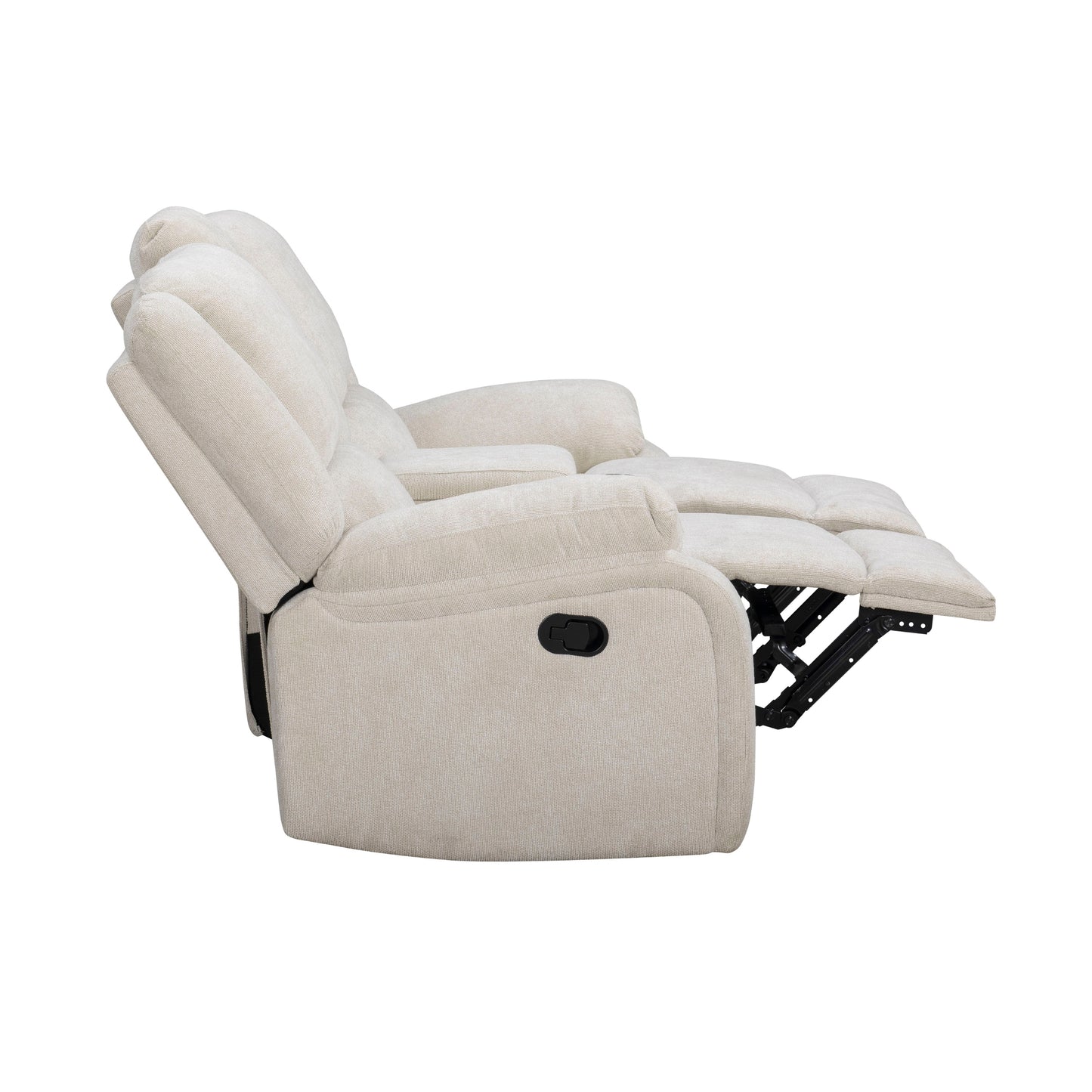 Roundhill Furniture Blitz Transitional Manual Reclining Loveseat, with Cup holders