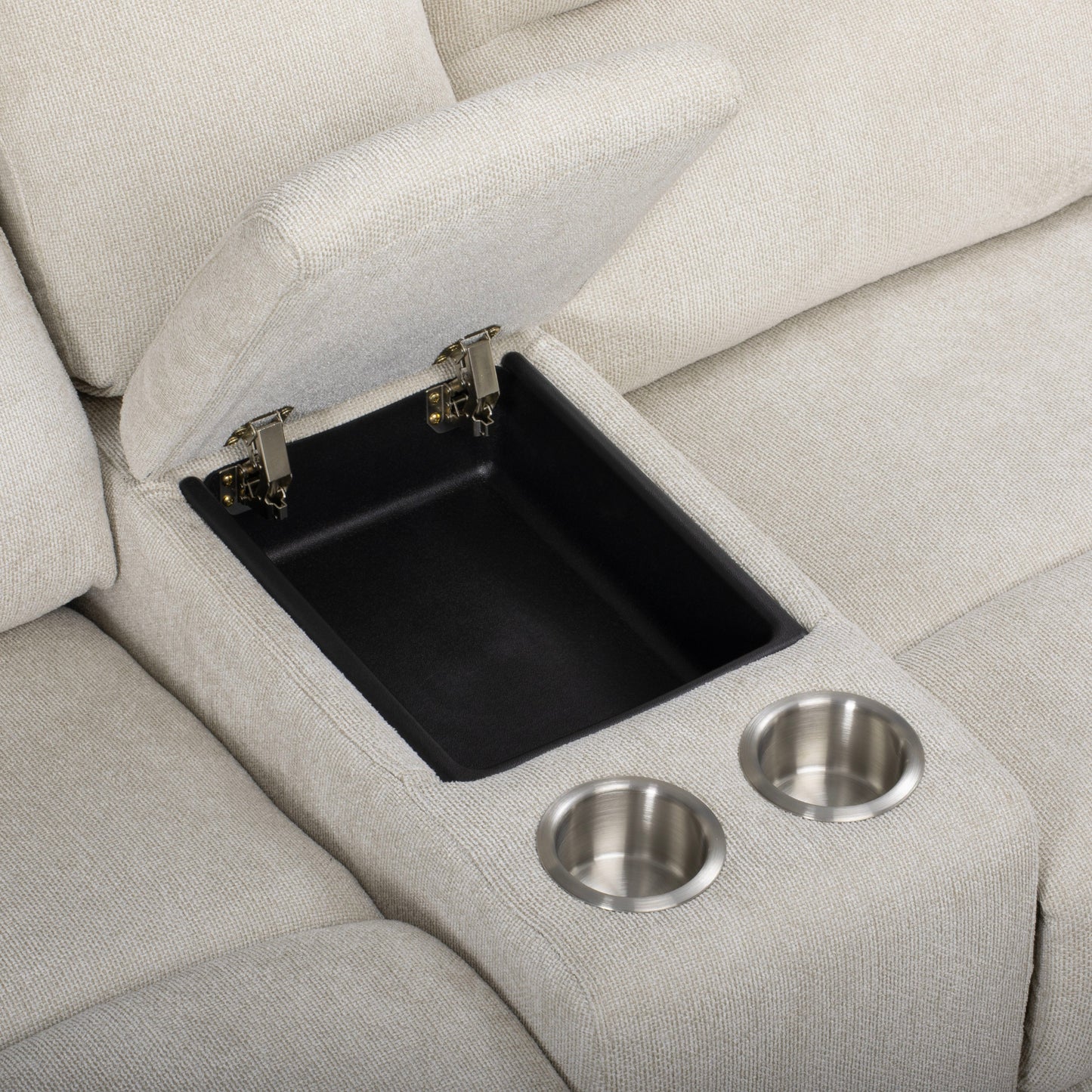 Roundhill Furniture Blitz Transitional Manual Reclining Loveseat, with Cup holders