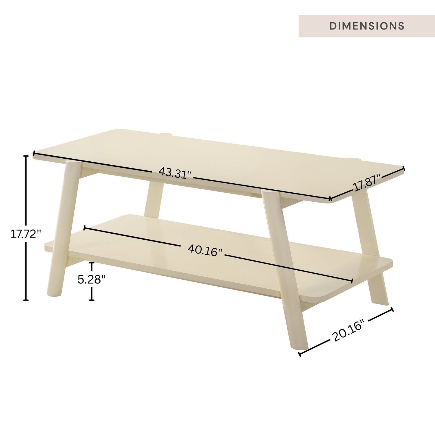 Roundhill Furniture Metz Mid-Century Modern Wood Shelf Coffee Table