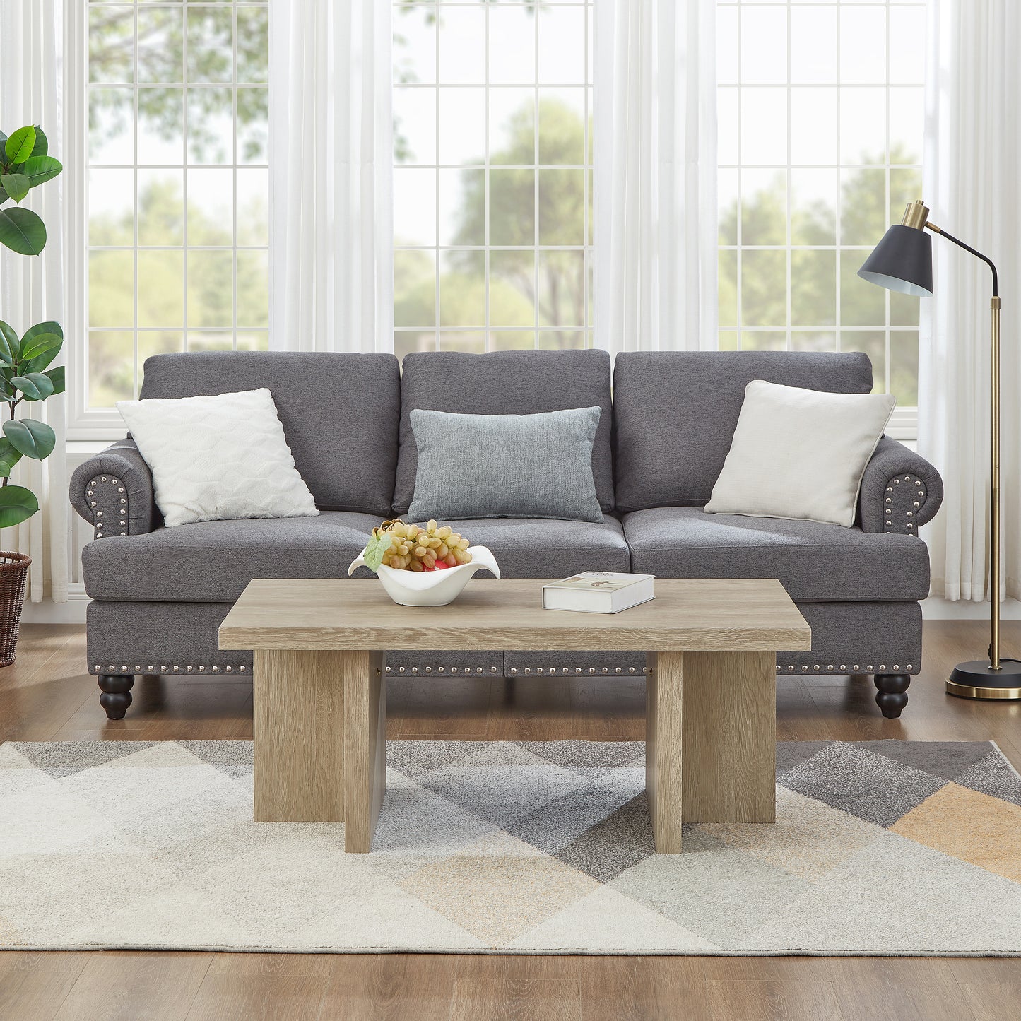 Roundhill Furniture Mchome 3-Piece Coffee Table Set, Coffee Table and Two End Tables