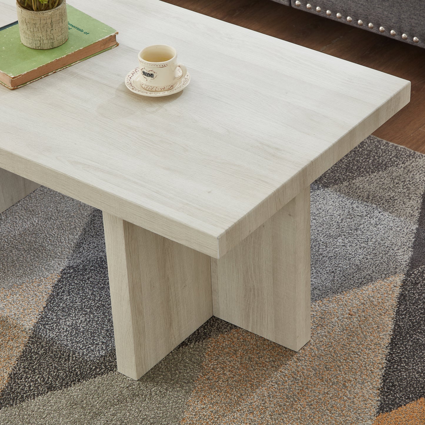 Roundhill Furniture Mchome 3-Piece Coffee Table Set, Coffee Table and Two End Tables