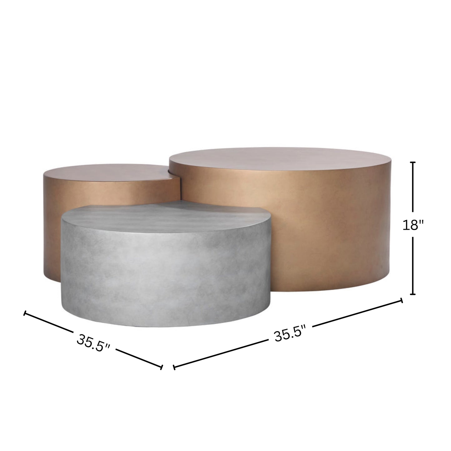 Roundhill Furniture Sovana Modern Indoor/Outdoor Nesting Coffee Table